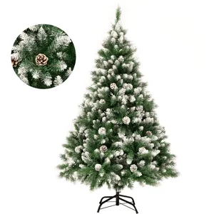 GIGALUMI Sapin de Noël, 150cm Arbre de Noël Vert avec Pomme de Sapin pour la Décoration de Noël, Sapin Artificiel avec Pied en métal pas cher