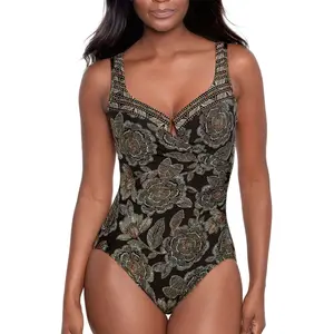 Miraclesuit maillot 1 pièce classique  noir multi en nylon pas cher