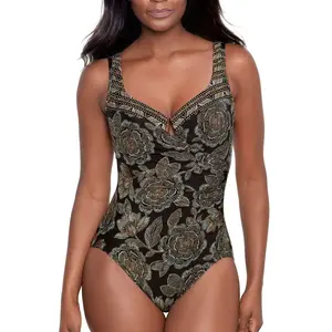 Miraclesuit maillot 1 pièce classique noir multi en nylon pas cher