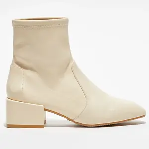 Stuart Weitzman - Bottines en Cuir Accordion vanille - Talon 5 cm T.39Vendu parbazarchic