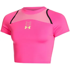 Comparateur de prix : Under Armour Run Anywhere Crop Maillot De Course Femmes - Pink , Noir,...