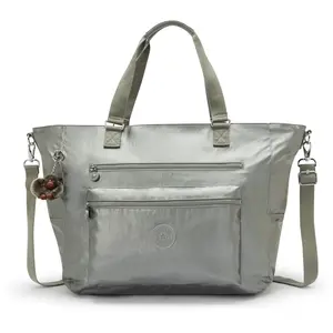 Kipling Sac Marin Isaac Moon Grey Metallic Vert Grand Femme 100% Polya... pas cher