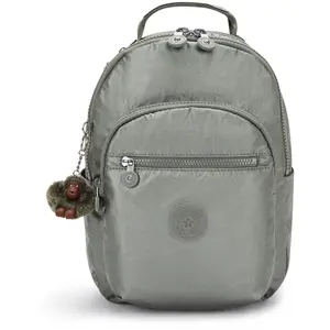 Kipling Sac À Dos Seoul S Moon Grey Metallic Vert Petit Femme 100% Pol... pas cher