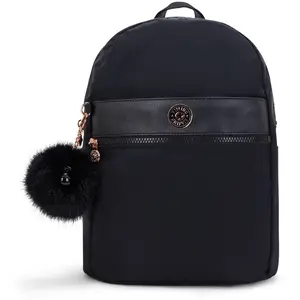 Kipling Sac À Dos Jeanna Jet Black Satin Wk Noir Moyen Femme 100% Poly... pas cher