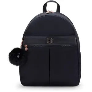 Kipling Sac À Dos Carla Jet Black Satin Wk Noir Moyen Femme 100% Polya... pas cher