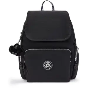 Kipling Sac À Dos City Zip S Glorious Silver Noir Petit Femme 56% Recy... pas cher
