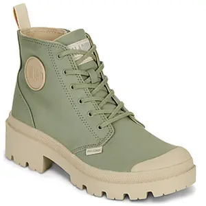 Palladium Dames Haute Sneaker Pallabase Twill High Top 96907-333-M vert pas cher