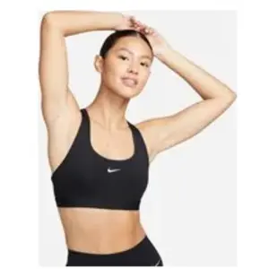 Nike Running Swoosh Sports Bra - Black, Black M pas cher