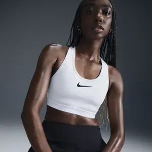Brassière de sport réglable non rembourrée Nike Swoosh High Support po... pas cher