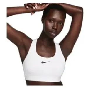Nike Bra W NK Swsh Med SPT Bra, White/Stone Mauve/Black, DX6821-100, XS pas cher