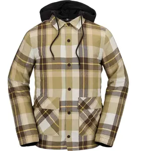 Volcom Veste Insulated Riding Flannel Khakiest vert L pas cher