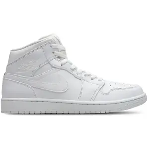 Nike Jordan Air 1 Mid Homme - White/White/White, White/White/White 40.5 pas cher