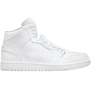 Nike Jordan Air 1 Mid Homme - White/White/White, White/White/White 43 pas cher
