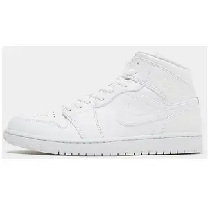 Nike Jordan Air 1 Mid Homme - White/White/White, White/White/White 45 pas cher
