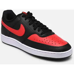 Nike Homme Court Vision Low Sneaker, Black University Red White, 46 EU pas cher