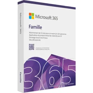Logiciel de bureautique MICROSOFT 365 Famille 12 mois 2025 pas cher