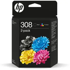 HP 308 Pack de 2 cartouches d’encre authentiques Noir/Trois couleurs pas cher