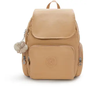 Kipling Sac À Dos City Zip S Cookie Beige Petit Femme 56% Recycled Pol... pas cher
