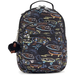 Kipling Sac À Dos Seoul S Neon Skate Imprimé Petit Femme 100% Recycled...