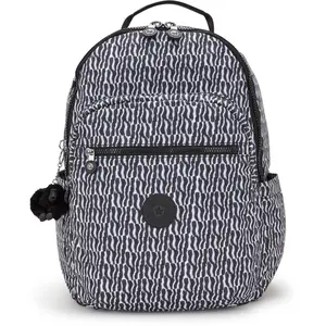 Kipling Sac À Dos Seoul Holiday Waves Imprimé Grand Femme 100% Recycled Polyester pas cher