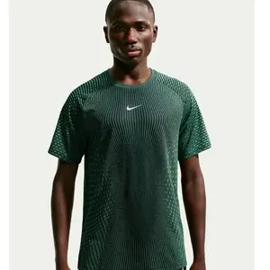 Nike Stride Maillot de course Hommes - vert olive, noir, Taille XXL pas cher