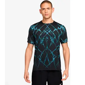 Nike Running - T-shirt ultra-léger et respirant - M Nike Dri-Fit ADV Aeroswift SS Aop Black White pour Homme - Taille S - Noir