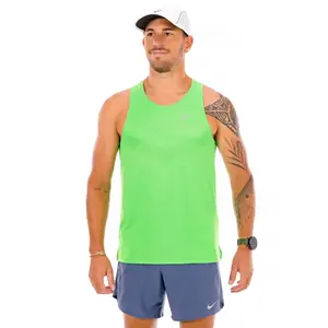 Nike Stride  Maillot de course Hommes - vert, argent, Taille XXL pas cher
