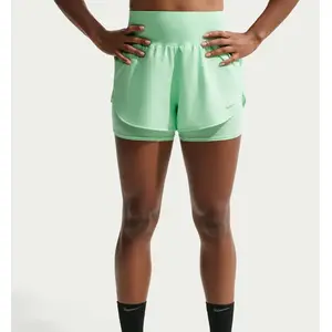 Nike Flow 2in1 Short de running Femmes - menthe, argent, Taille L pas cher