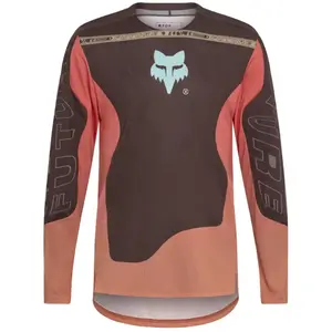 Maillot manches longues fox flexair elevated marron corail pas cher