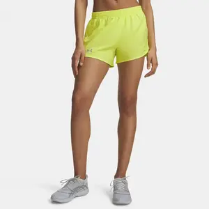 Under Armour Fly By 3in  Short de running Femmes - jaune, Taille M pas cher