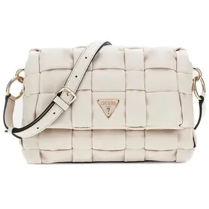 Guess - Sac bandoulière à rabat Marion blanc cassé - 26x18x8 cm OS pas cher