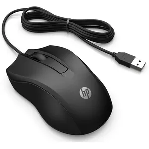 HP 105 - Souris - droitiers et gauchers - optique - 3 boutons - filaire - USB-A - noir