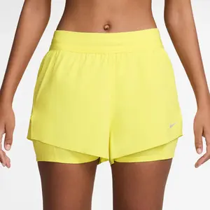 Nike Swift 2in1 Short De Running Femmes - Jaune Citron , Argent, Taill... pas cher