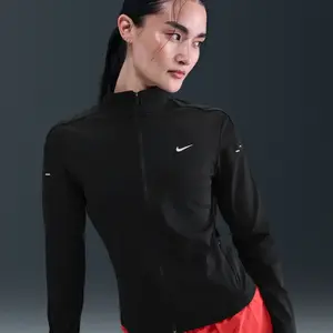 Nike Swift Half-Zip Maillot De Course Femmes - Noir , Argent, Taille S pas cher