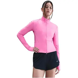 Nike Swift Half-Zip Maillot De Course Femmes-Pink,Argent, Taille L pas cher