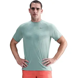 Nike Stride Maillot de course Hommes - turquoise, argent, Taille M pas cher
