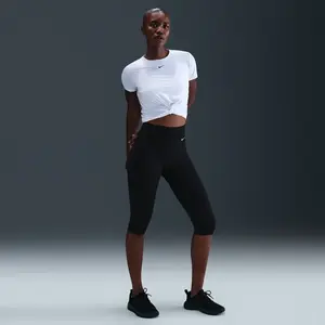 Nike DF One HR Capri WT Legging pour Femme, Noir/Blanc, S pas cher