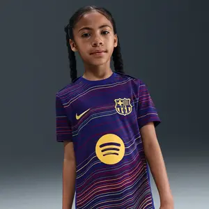 Nike FC Barcelona Pre Match T-Shirt Junior - Blue, Blue 9-10Y pas cher