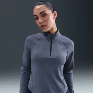 Maillot manches longues 1/4 zip femme Nike Tempo Bleu L HV2852-410 pas cher