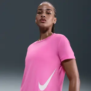 Maillot manches courtes nike tempo swoosh run rose femme pas cher