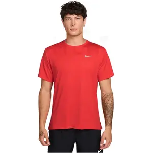 Comparateur de prix : Nike Miler Tee Maillot de course Hommes-rouge clair, argent, Taille M