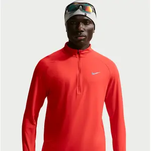 Nike Stride 1/4 Zip vêtement running homme Rouge M pas cher