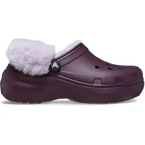 Crocs Classic Platform Fuzz Lined Sabots Femmes Plush Plum 34 212854-5... pas cher