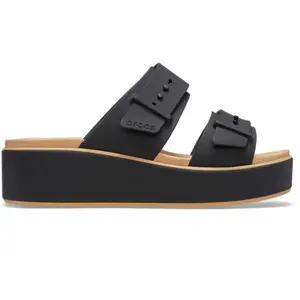Crocs Brooklyn Buckle Matte Wrap LW ChkCsh Sandales Femmes Black/Cashe... pas cher