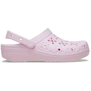 Classic Floral Cut Out Clog par Crocs Rose 38 - 39 Femme pas cher