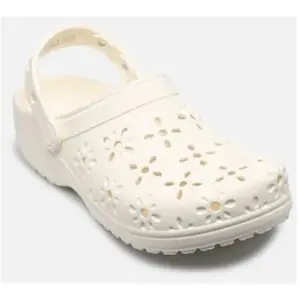 Crocs - Classic Floral Cut Out Clog - Sandales taille 36/37, beige/blanc pas cher