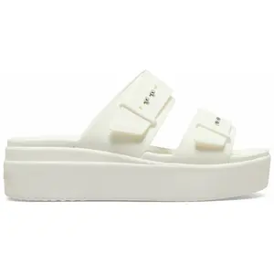 Crocs Femme Brooklyn Buckle Low Wedge Sandales, Chalk, 39/40 EU pas cher
