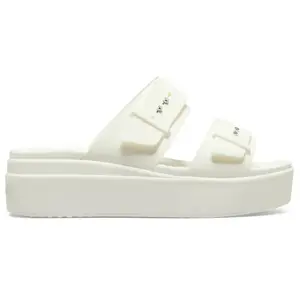 Crocs Femme Brooklyn Buckle Low Wedge Sandales, Chalk, 42/43 EU pas cher