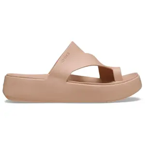 Crocs Femme Getaway Platform Toe Loop Sandales, Pink Caramel, 34/35 EU pas cher