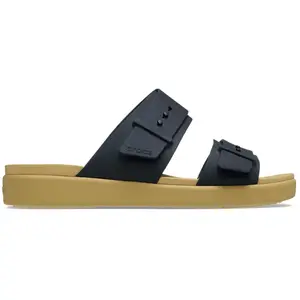 Crocs Femme Brooklyn Buckle Low Sandales, Black/Tan, 42/43 EU pas cher